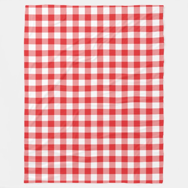 Red Gingham Pattern Fleece Blanket (Front)