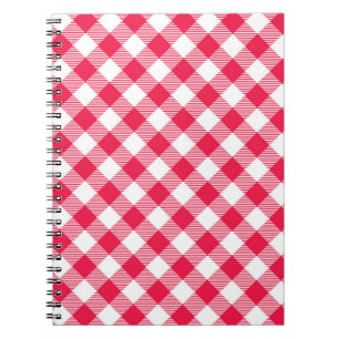 Red Gingham Pattern Notebook