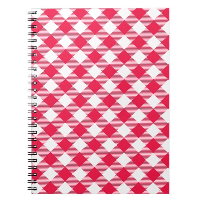 Red Gingham Pattern Notebook (Front)