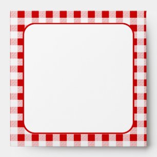 Red Gingham Pattern Square Envelopes