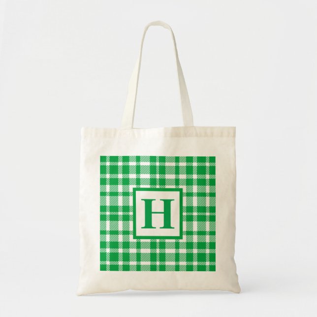 Red Gingham Pattern Tote Bag (Front)