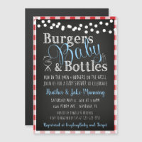 Red Gingham Picnic Babyq BBQ Boy Baby Shower