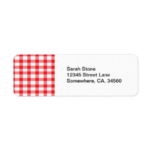 Red Gingham Return Address Label
