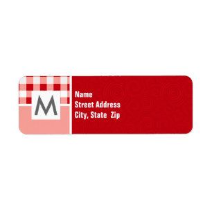 Red Gingham Return Address Label
