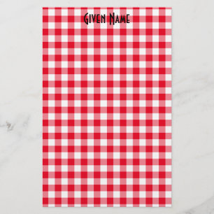 Red Gingham Stationery