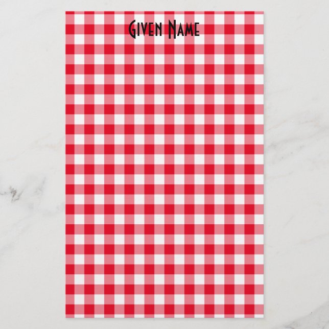Red Gingham Stationery (Front)