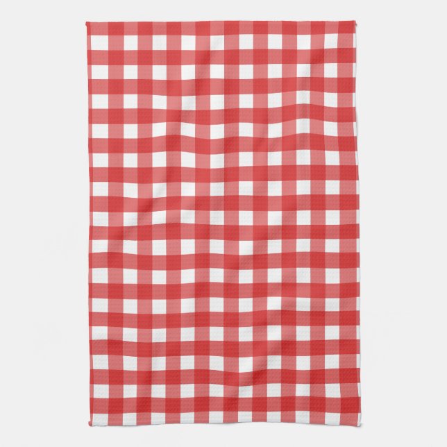 Red gingham tea towel (Vertical)