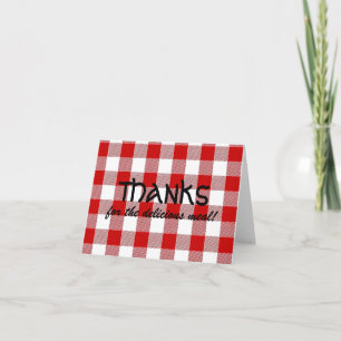 Red Gingham Thank you Card