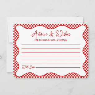 Red Gingham That's Amore Bridal Shower Advice Card