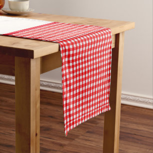 Red Ginghams with Strawberry Centre Short Table Runner