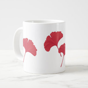 Red Ginkgo Leaves Large Coffee Mug