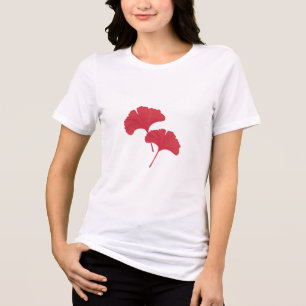 Red Ginkgo Leaves  Tri-Blend Shirt