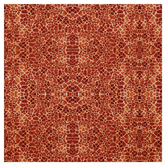 RED GIRAFFE SKIN Wild Animal Pattern Fabric (Swatch)