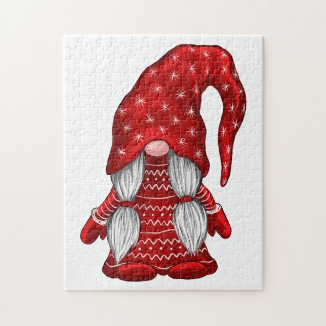 Red Girl Gnome Jigsaw Puzzle (Vertical)