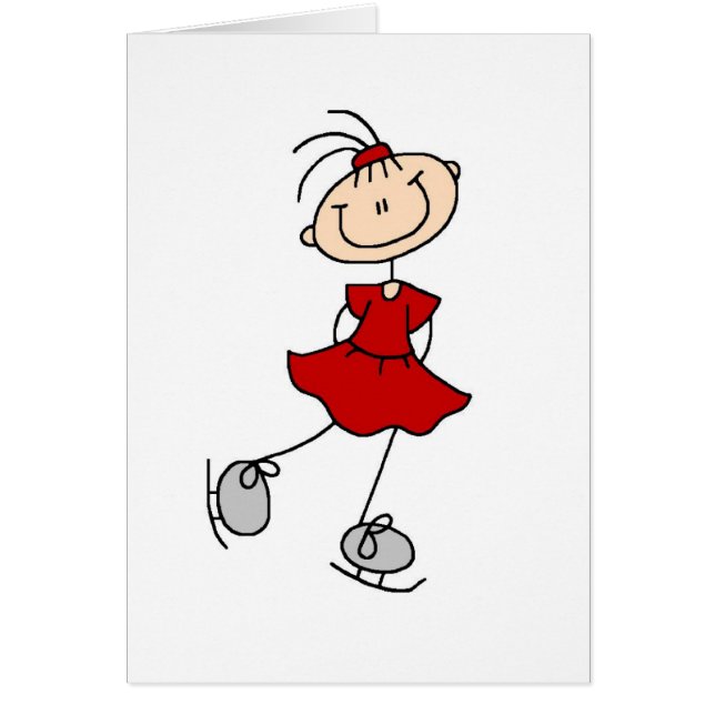 Red Girl Ice Skater T-shirts and Gifts (Front)