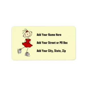 Red Girl Ice Skater T-shirts and Gifts Label