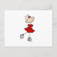 Red Girl Ice Skater T-shirts and Gifts
