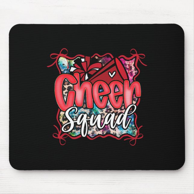 Red Girl Matching Bow Leopard Rainbow Coquette Che Mouse Pad (Front)