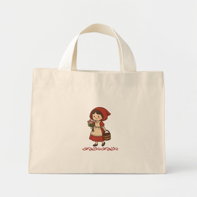 red girl mini tote bag (Front)