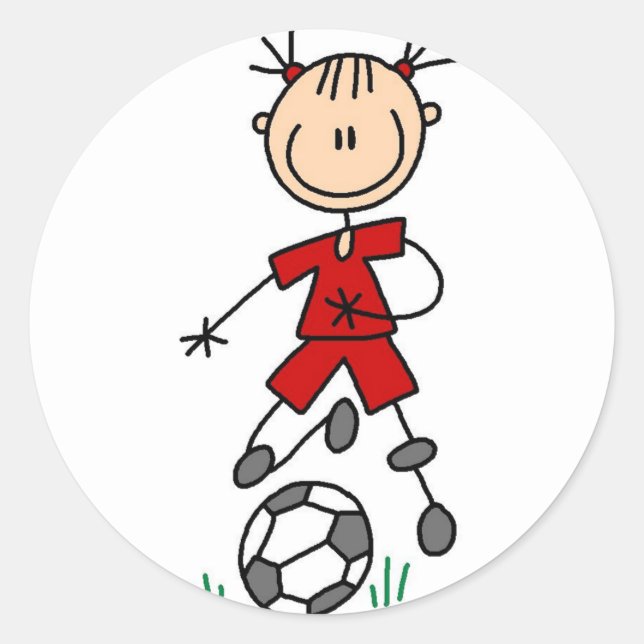 Red Girls Soccer Sticker (Front)