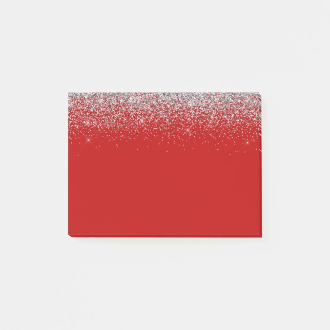 Red Glam & Glitter Post-it Notes (Front)