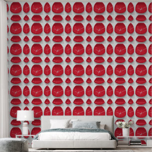 Red Glass Clock Paperweight Wallpaper