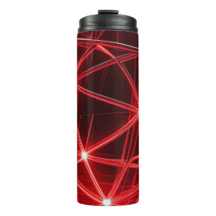 Red Glass Globe On Pedestal With Intersecting Line Thermal Tumbler
