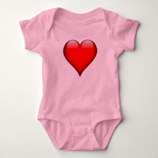 Red Glass Heart Customisable Baby Bodysuit