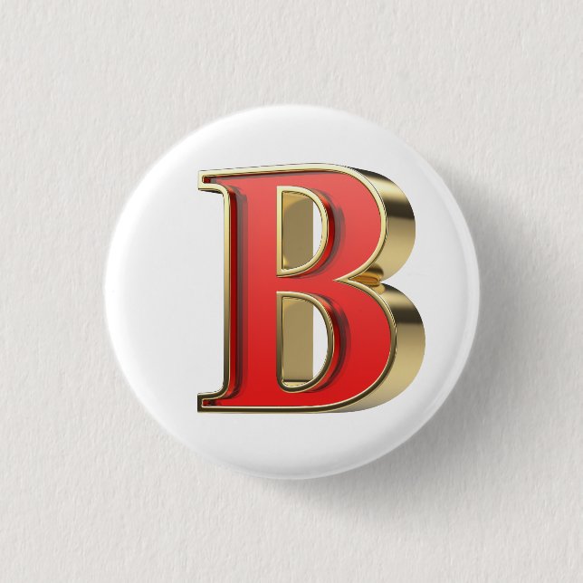 Red glass letter B 3 Cm Round Badge (Front)