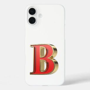 Red glass letter B iPhone 16 Plus Case