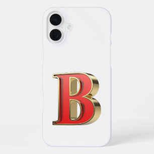 Red glass letter B iPhone 16 Plus Case