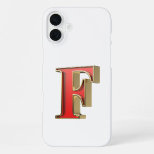 Red glass letter F iPhone 16 Plus Case