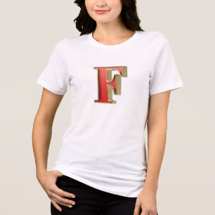Red glass letter F Tri-Blend Shirt