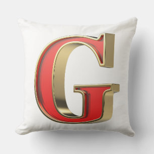 Red glass letter G Cushion