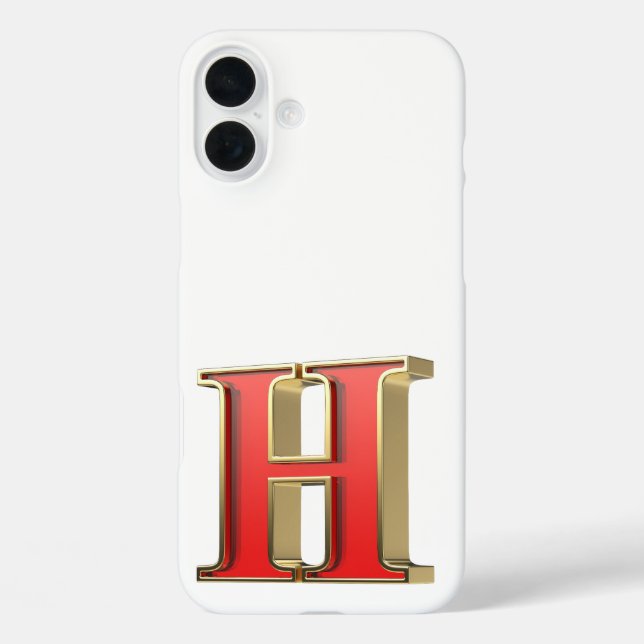 Red glass letter H Case-Mate iPhone Case (Back)