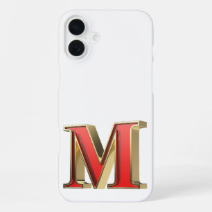Red glass letter M iPhone 16 Plus Case