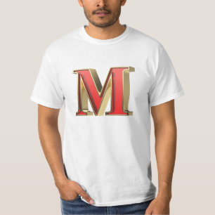 Red glass letter M T-Shirt