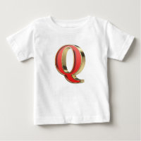 Red glass letter Q