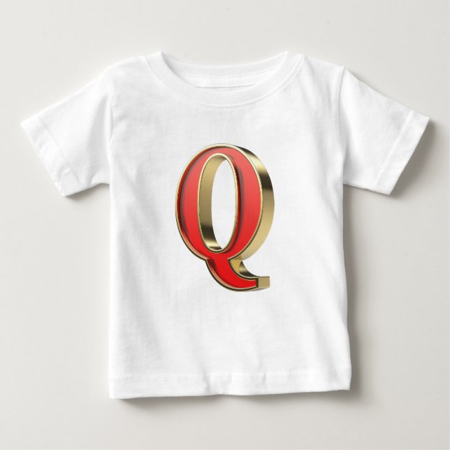 Red glass letter Q Baby T-Shirt (Front)