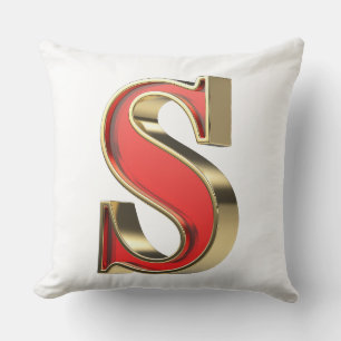Red glass letter S Cushion