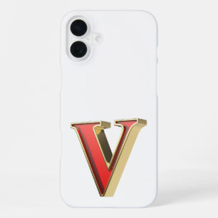 Red glass letter V iPhone 16 Plus Case