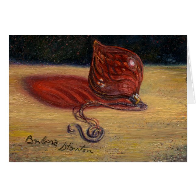 "Red Glass Ornament" Blank Note Card (Front Horizontal)