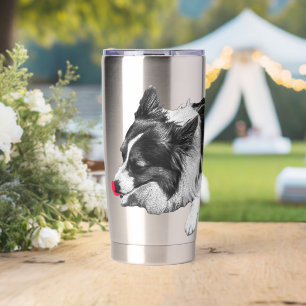 red gleam calm, corgi joy insulated tumbler