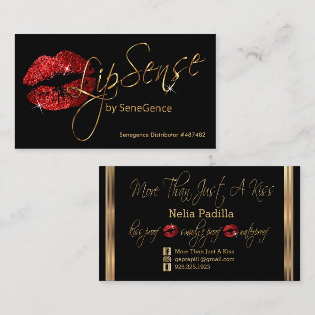 Red Glitter and Gold- Custom Order Business Card (Front/Back)