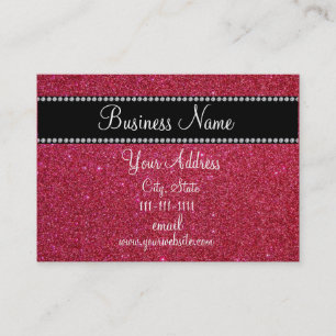Red glitter bling business card