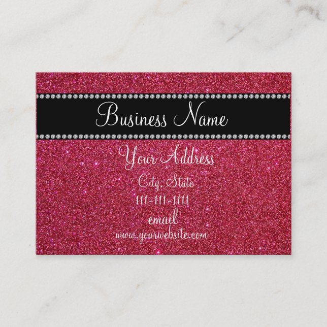 Red glitter bling business card (Front)