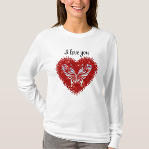 Red glitter butterfly T-Shirt