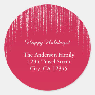 Red & Glitter Christmas Holiday Address Labels