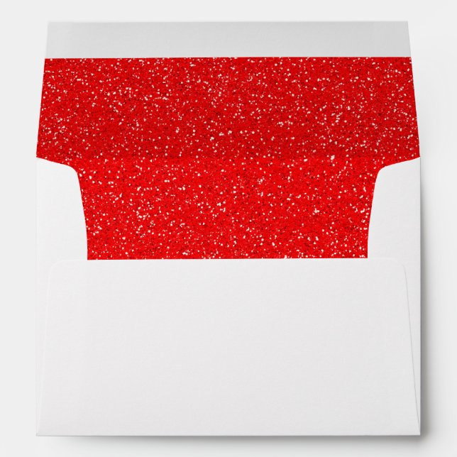 Red glitter Christmas invite envelope (Back (Bottom))