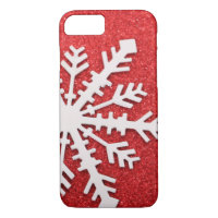 Red Glitter Christmas Sparkles Snowflake